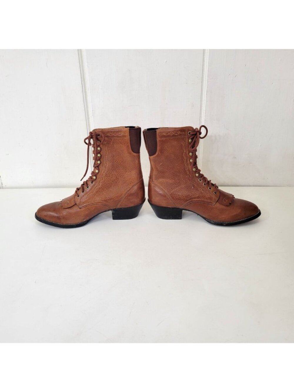 Ariat Heritage Women's Brown Leather Lace-Up Roper Kiltie Boots Size 8.5 Western - Picture 5 of 10